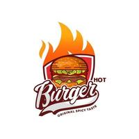 heiß Burger Logo Prämie Vektor