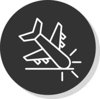 Flugzeugabsturz-Vektor-Icon-Design vektor