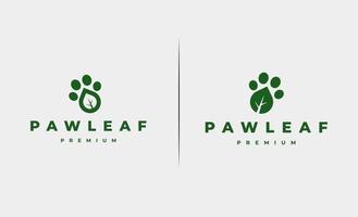 paw leaf foot print logo design vektorillustration vektor
