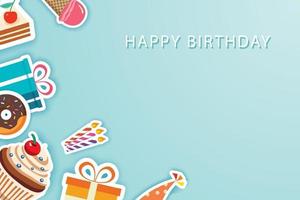 Grattis på födelsedagsfest gratulationskort och banner mall bakgrund med plats för ditt meddelande. vektor