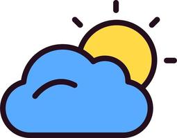 moln och Sol vektor ikon