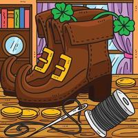 st. Patricks Tag Kobold Schuhe farbig Karikatur vektor