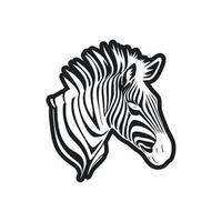 schwarz und Weiß Basic Logo mit schön Zebra vektor