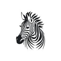 schwarz und Weiß unkompliziert Logo mit ästhetisch Zebra vektor