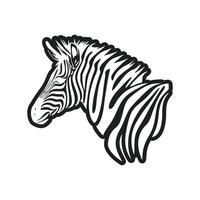 svart och vit grundläggande logotyp med ljuv zebra vektor