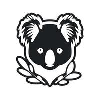 schwarz und Weiß minimalistisch Logo mit bezaubernd und süß Koala. vektor