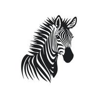 svart och vit enkel logotyp med härlig zebra vektor