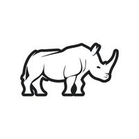 svart vit ljus logotyp med en charmig noshörning vektor