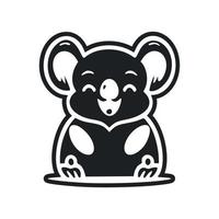 schwarz und Weiß einfach Logo mit ästhetisch und süß Koala. vektor