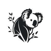 schwarz und Weiß einfach Logo mit ästhetisch Koala vektor
