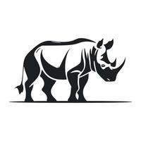 schwarz und Weiß einfach Logo mit nett Nashorn vektor