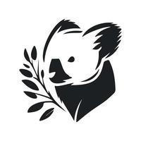schwarz und Weiß einfach Logo mit charmant Koala vektor
