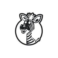 schwarz und Weiß Basic Logo mit Süss und süß Affe. vektor