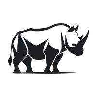 schwarz und Weiß einfach Logo mit attraktiv Nashorn vektor