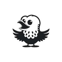 schwarz und Weiß minimalistisch Logo mit ein charmant und süß Adler. vektor