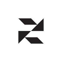 brev z logotyp svart och vit grafisk geometrisk triangel platt form, abstrakt dragkedja emblem vektor