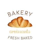 frisch gebacken Croissant, Bäckerei Symbol oder Logo Vorlage. Französisch handgemacht Brötchen. lokal Bäckerei Vektor Emblem Konzept. isoliert.