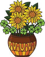 Heilige Patricks Tag Sonne Blume Karikatur Clip Art vektor