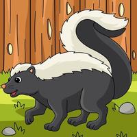 Skunk Tier farbig Karikatur Illustration vektor