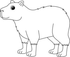 Capybara Tier isoliert Färbung Seite zum Kinder vektor