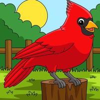 kardinal djur- färgad tecknad serie illustration vektor