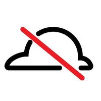 Cloud-Offline-Symbolzeile isoliert auf weißem Hintergrund. schwarzes, flaches, dünnes Symbol im modernen Umrissstil. Lineares Symbol und bearbeitbarer Strich. einfache und pixelgenaue strichvektorillustration. vektor