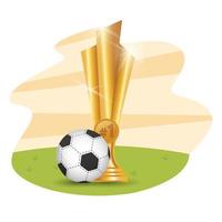 Fußball mit Trophäe vektor