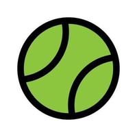 tennis boll ikon linje isolerat på vit bakgrund. svart platt tunn ikon på modern översikt stil. linjär symbol och redigerbar stroke. enkel och pixel perfekt stroke vektor illustration