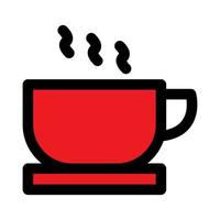 varm kaffe ikon linje isolerat på vit bakgrund. svart platt tunn ikon på modern översikt stil. linjär symbol och redigerbar stroke. enkel och pixel perfekt stroke vektor illustration