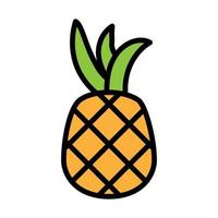 ananas ikon linje isolerat på vit bakgrund. svart platt tunn ikon på modern översikt stil. linjär symbol och redigerbar stroke. enkel och pixel perfekt stroke vektor illustration