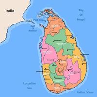 Sri Lanka Karta territorium vektor