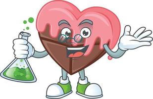 Liebe Schokolade mit Rosa Karikatur Charakter Stil vektor