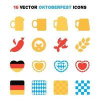 oktoberfest ikoner set vektor