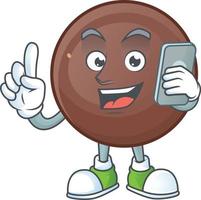 ein Bild von Reich Schokolade Ball Karikatur Charakter vektor