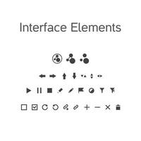 vektor uppsättning gränssnittselement, ui kit ikoner