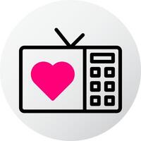 Fernseher Symbol gefüllt rot Stil Valentinstag Illustration Vektor Element und Symbol perfekt.