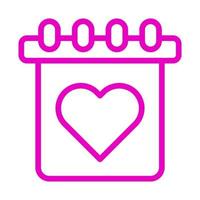 kalender ikon översikt rosa stil valentine illustration vektor element och symbol perfekt.