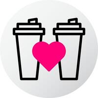 Tasse Symbol gefüllt rot Stil Valentinstag Illustration Vektor Element und Symbol perfekt.