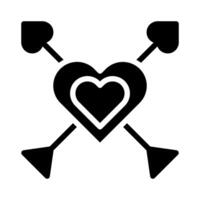 pil ikon fast stil valentine illustration vektor element och symbol perfekt.