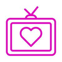 Fernseher Symbol Gliederung Rosa Stil Valentinstag Illustration Vektor Element und Symbol perfekt.