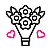 Strauß Symbol duocolor Rosa Stil Valentinstag Illustration Vektor Element und Symbol perfekt.