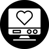 Fernseher Symbol solide Weiß Stil Valentinstag Illustration Vektor Element und Symbol perfekt.