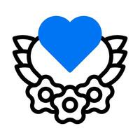 Herz Symbol Duotone Blau Stil Valentinstag Illustration Vektor Element und Symbol perfekt.