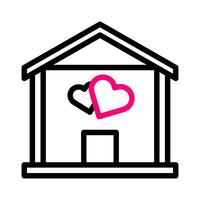 Haus Symbol duocolor Rosa Stil Valentinstag Illustration Vektor Element und Symbol perfekt.