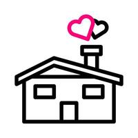 Haus Symbol duocolor Rosa Stil Valentinstag Illustration Vektor Element und Symbol perfekt.