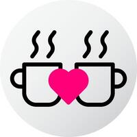 Tasse Symbol gefüllt rot Stil Valentinstag Illustration Vektor Element und Symbol perfekt.