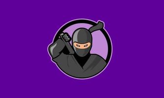 E-Sport Ninja Maskottchen Charakter Logo Vektor