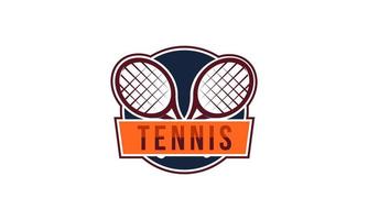 tennis racket och boll logotyp design vektor