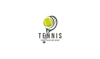 tennis racket och boll logotyp design vektor