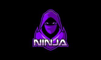 e-sport ninja maskot karaktär logotyp vektor